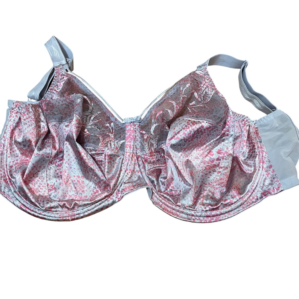 Elomi Morgan Underwire Bra 34JJ Haze Pink Grey Floral Lace EL8160HZE Full Figure